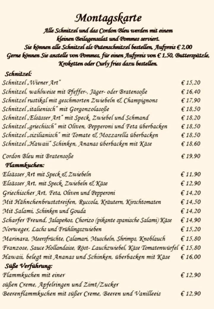 Speisekarte photo 1