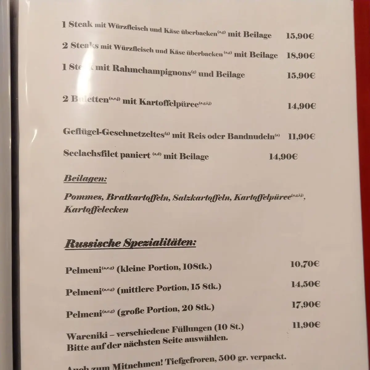 Speisekarte photo 2