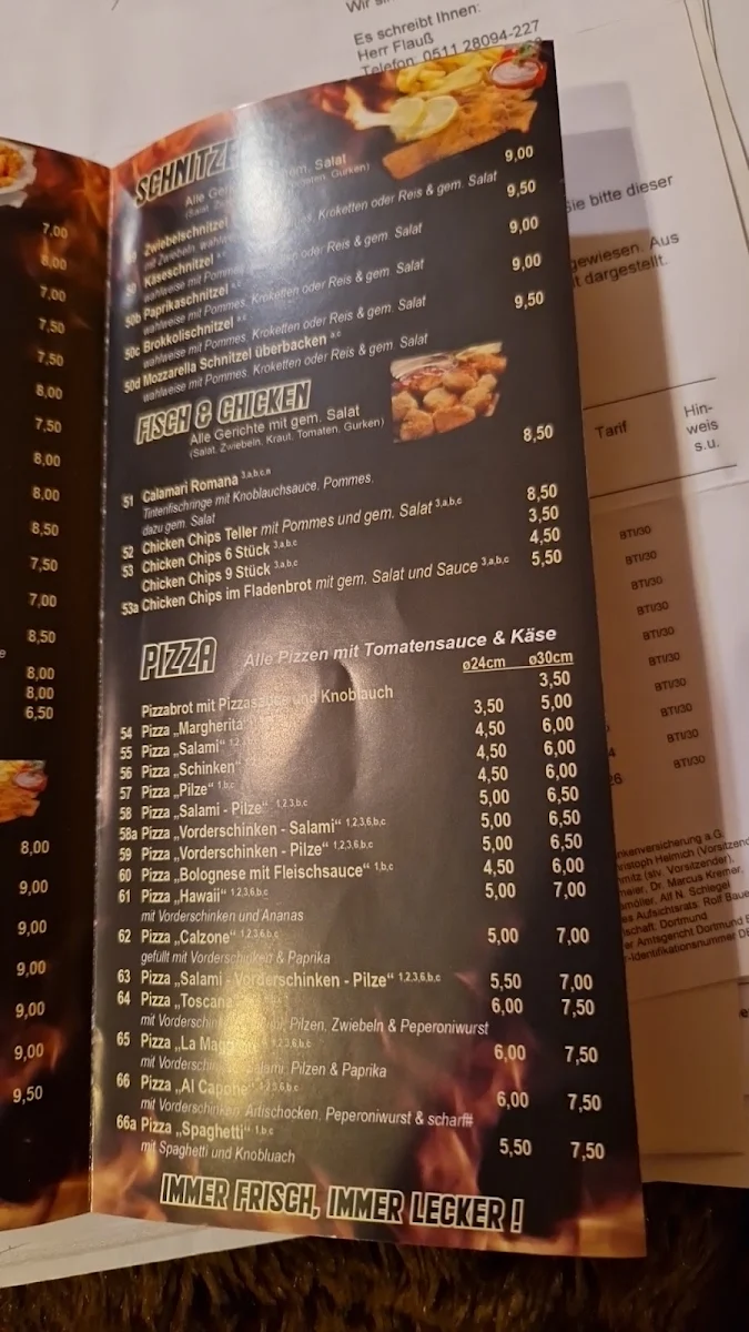 Speisekarte, Aladin Grill Döner Pizzeria