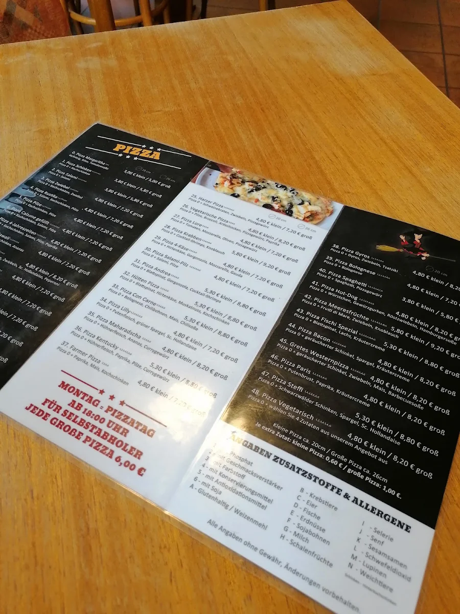 Speisekarte, Pizza Hexe