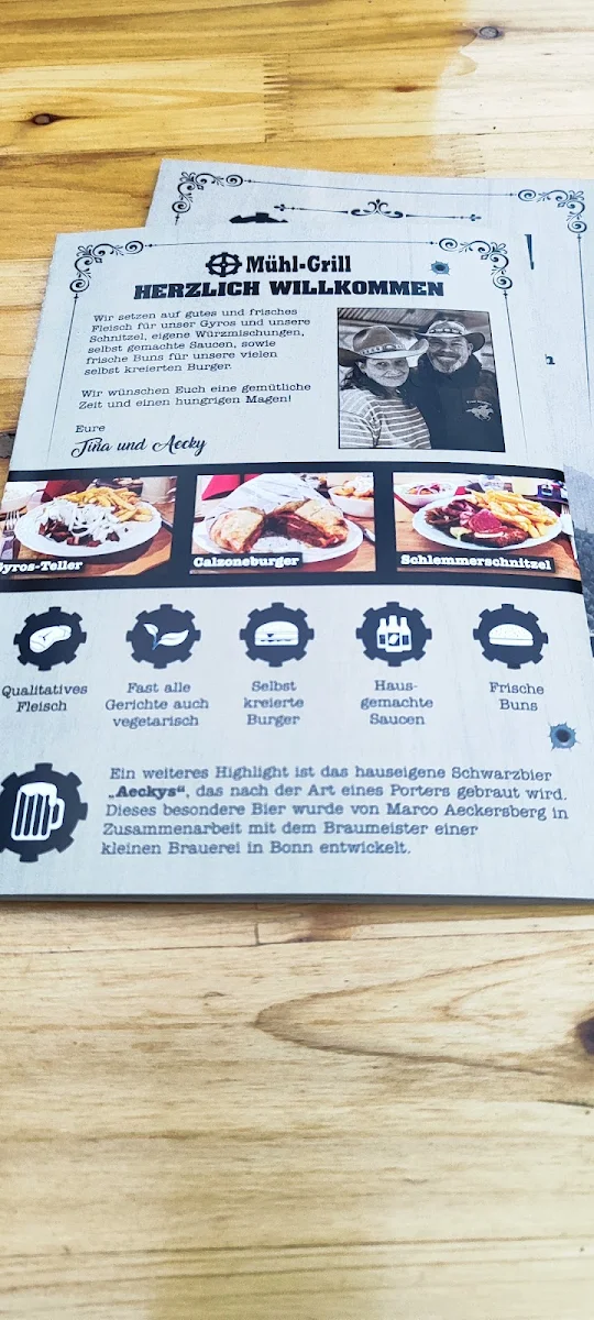 Speisekarte, Mühl-Grill