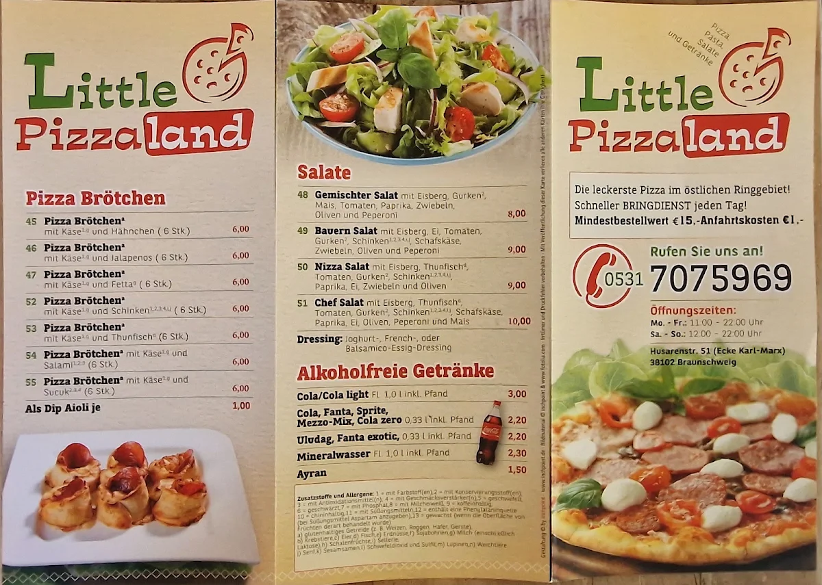Speisekarte, Little PizzaLand