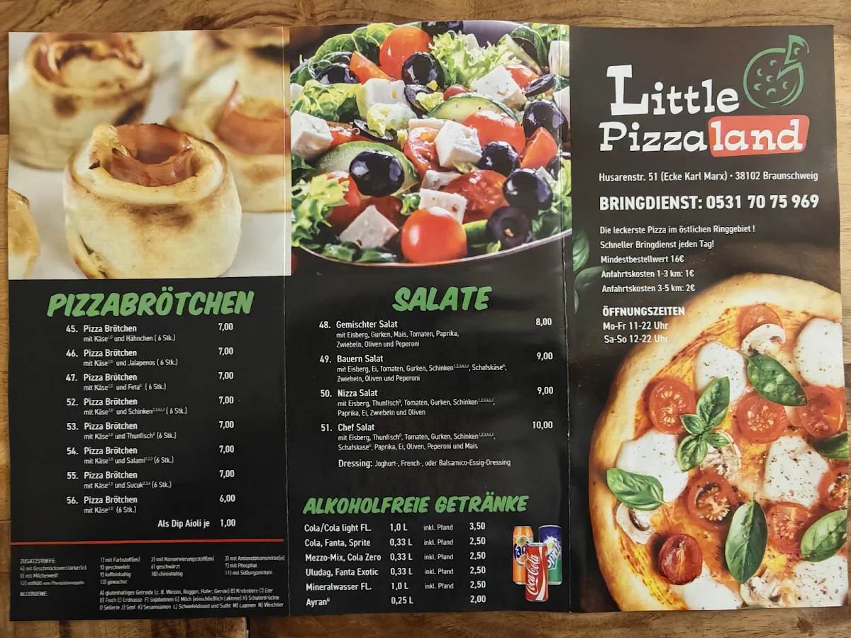 Speisekarte, Little PizzaLand