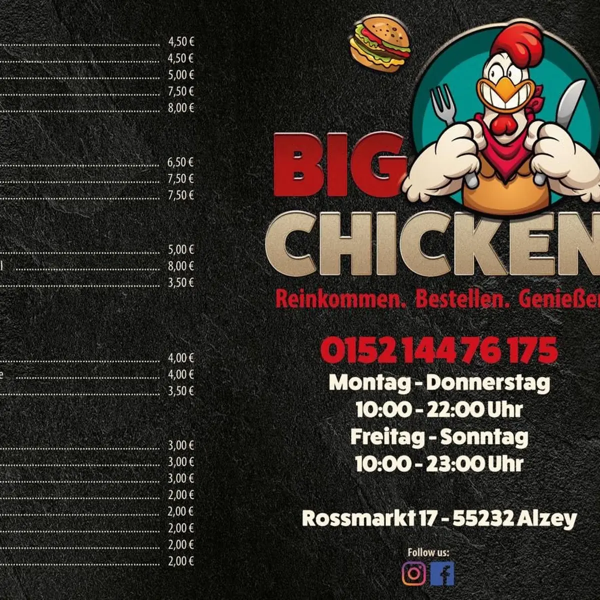 Speisekarte, Big Chicken