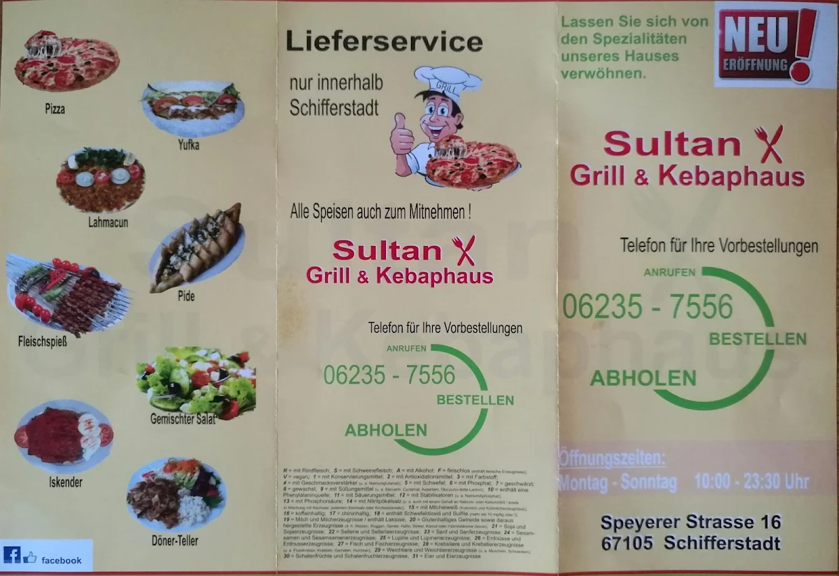 Speisekarte, Öznur Karakus Imbiß Sultan
