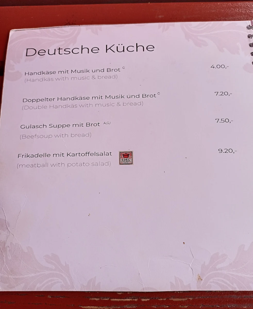 Speisekarte, Alten Limpurg