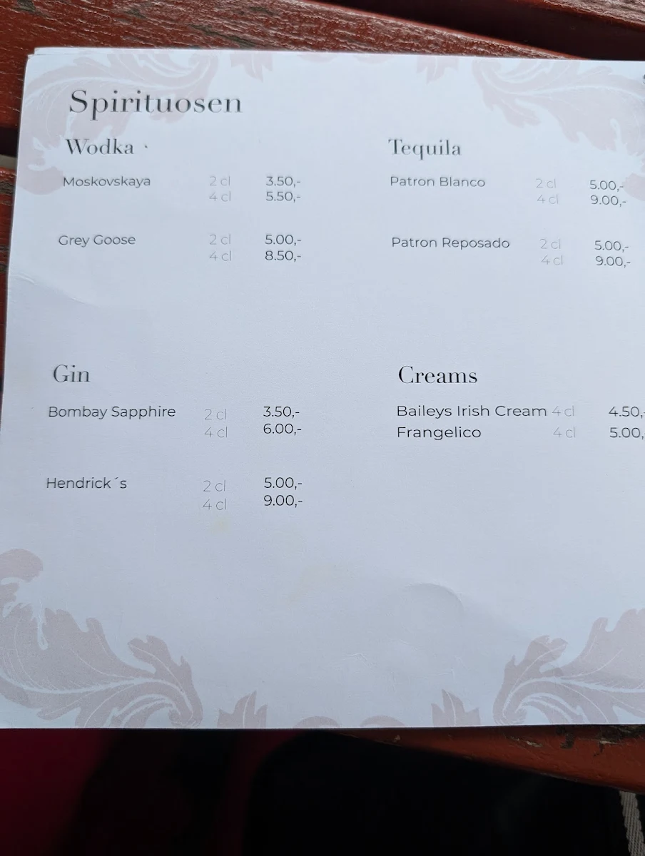 Speisekarte, Alten Limpurg