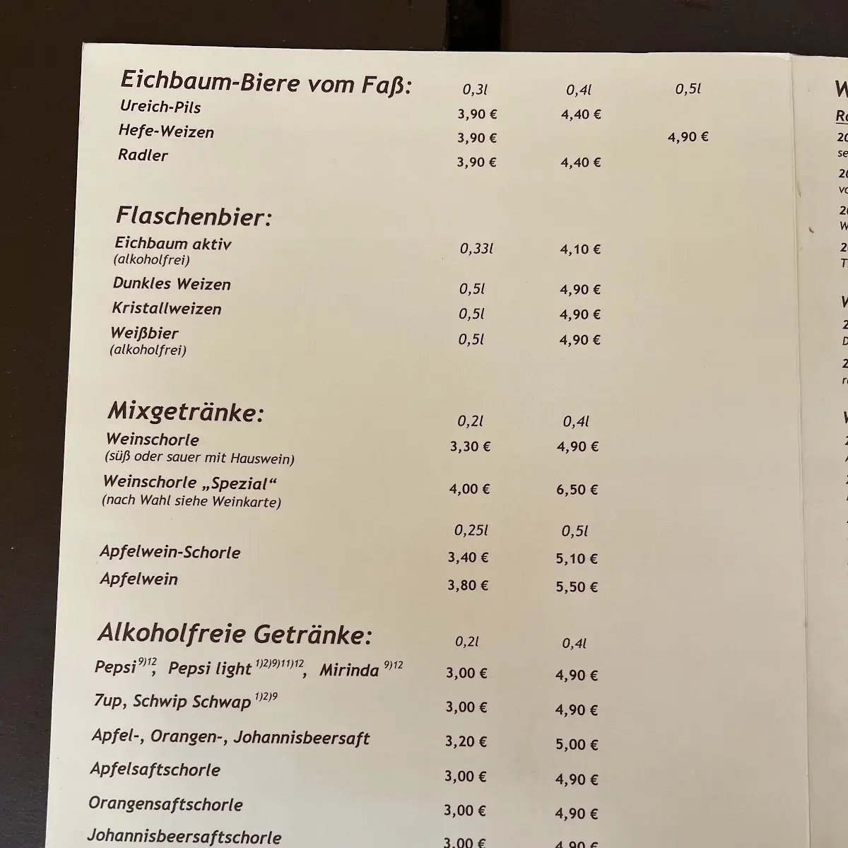 Speisekarte photo 4