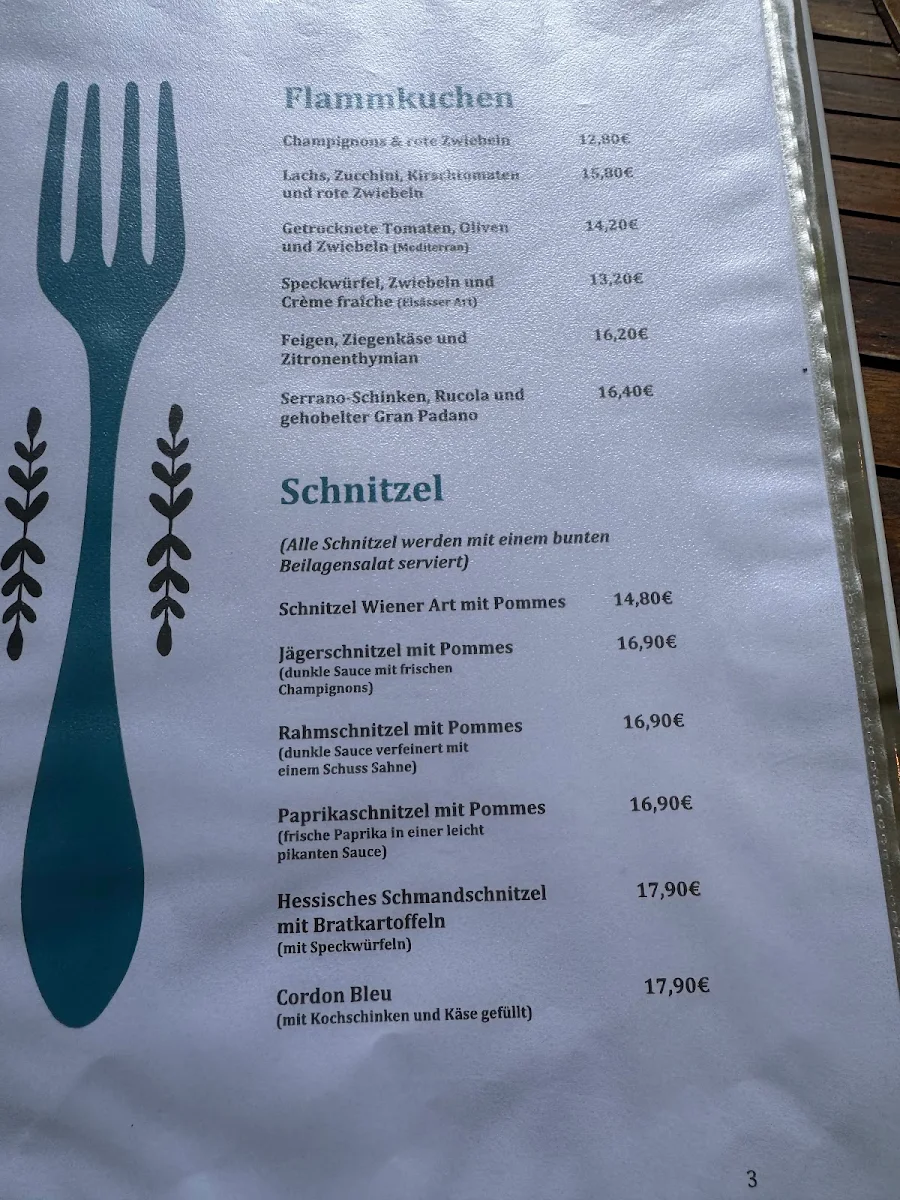 Speisekarte, Schindelhaus Kassel