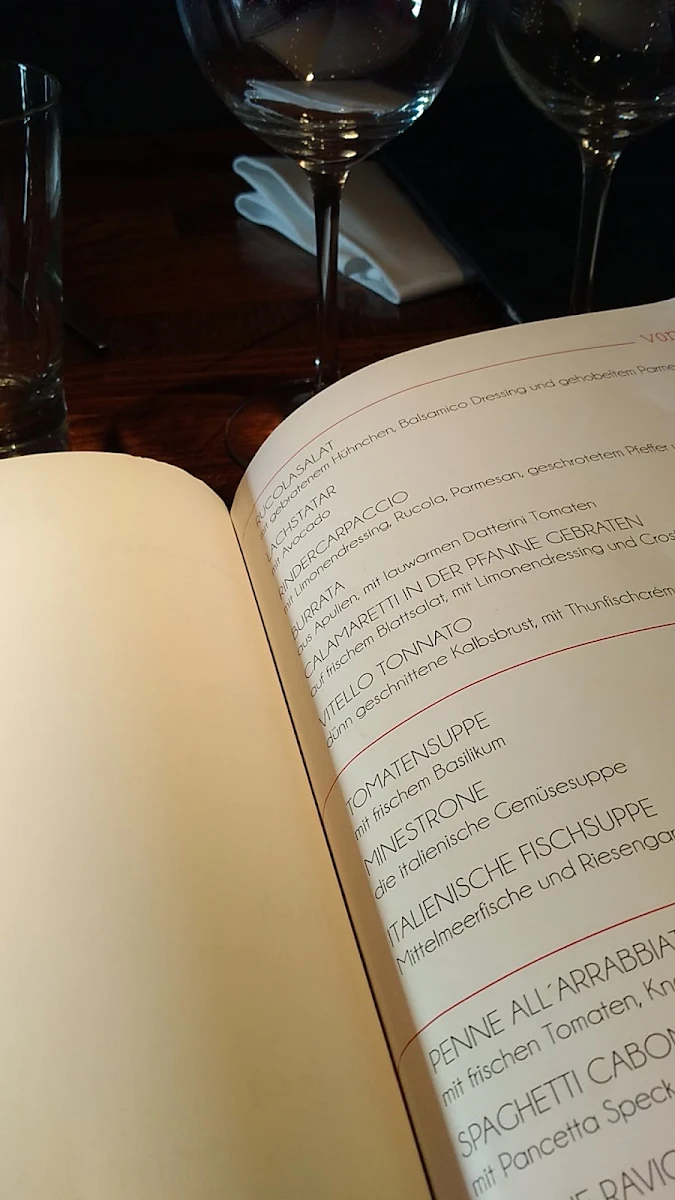 Speisekarte, Ristorante Paulo Scutarro