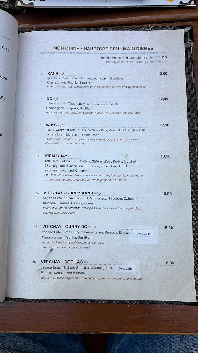 Speisekarte, Good Morning Vietnam Vegan