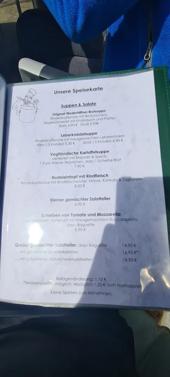 Speisekarte, Badecafé