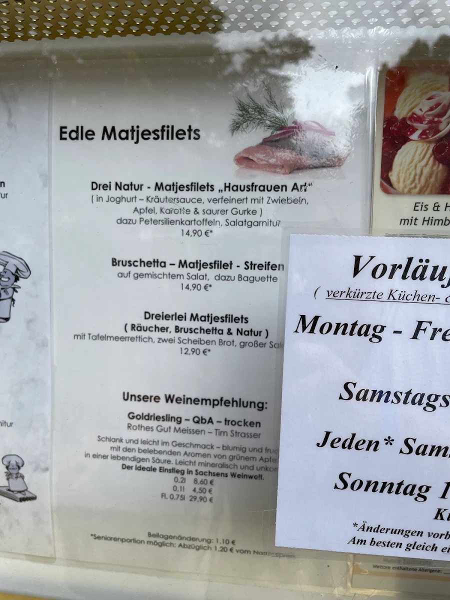 Speisekarte, Badecafé