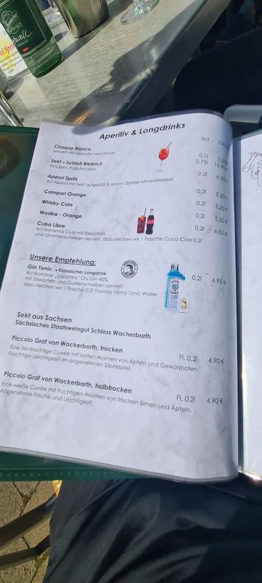 Speisekarte, Badecafé