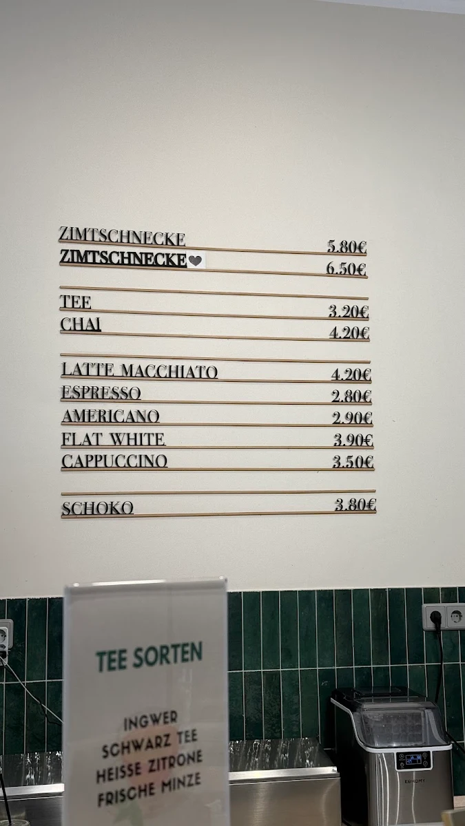 Speisekarte, Die Zimtschnecke Kreuzberg