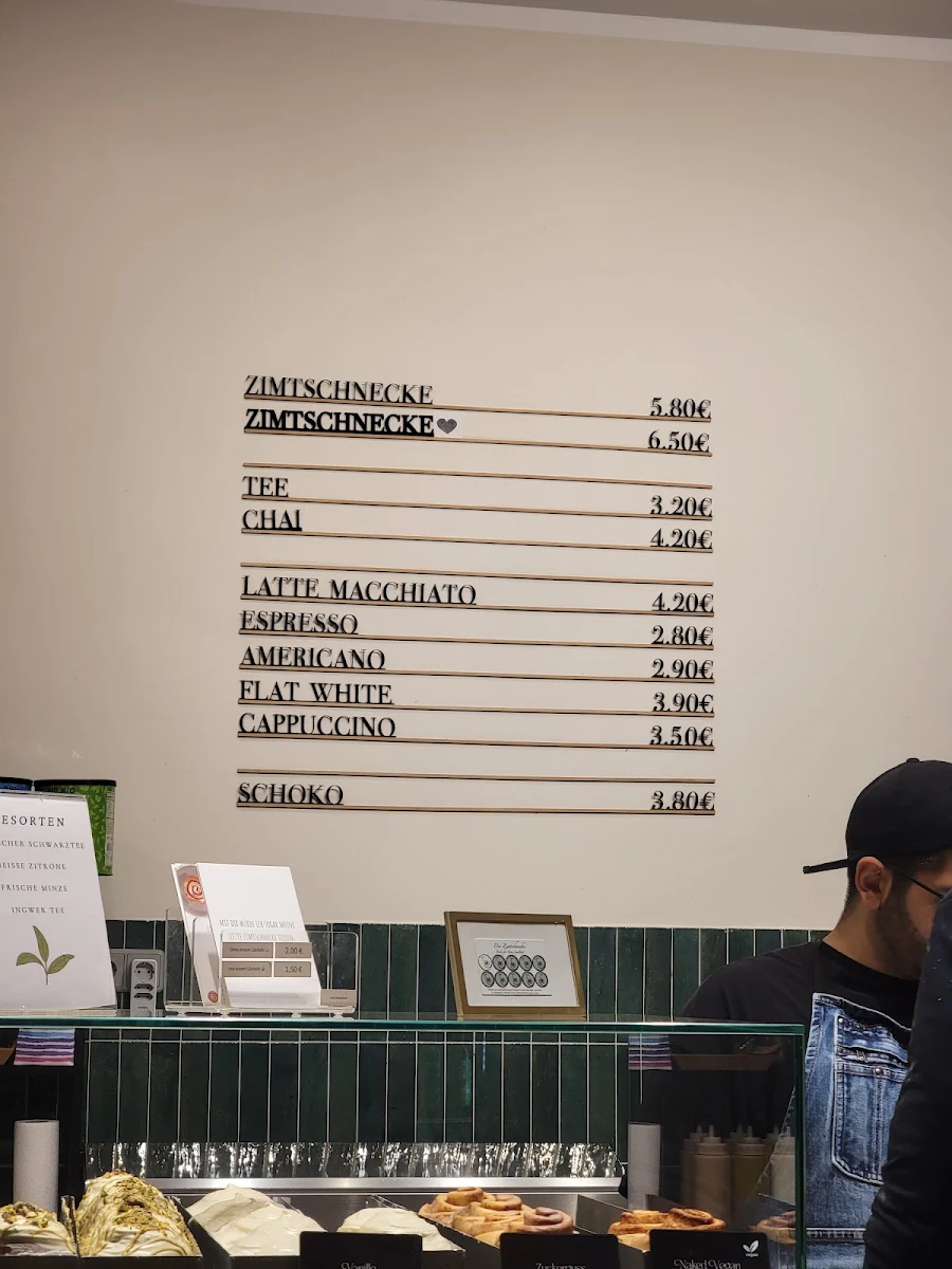 Speisekarte, Die Zimtschnecke Kreuzberg