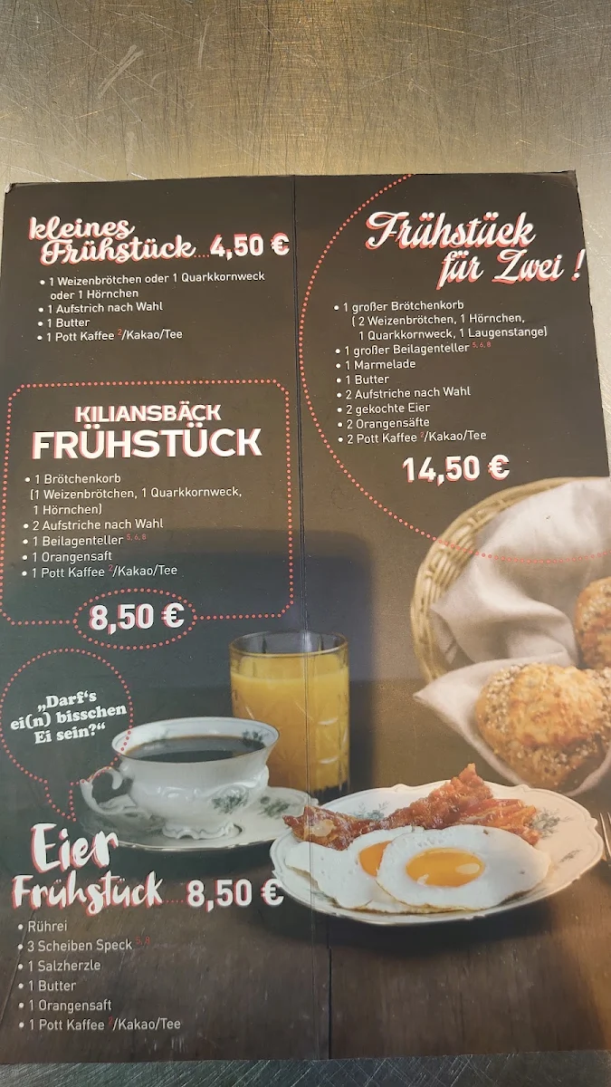 Speisekarte, Kiliansbäck