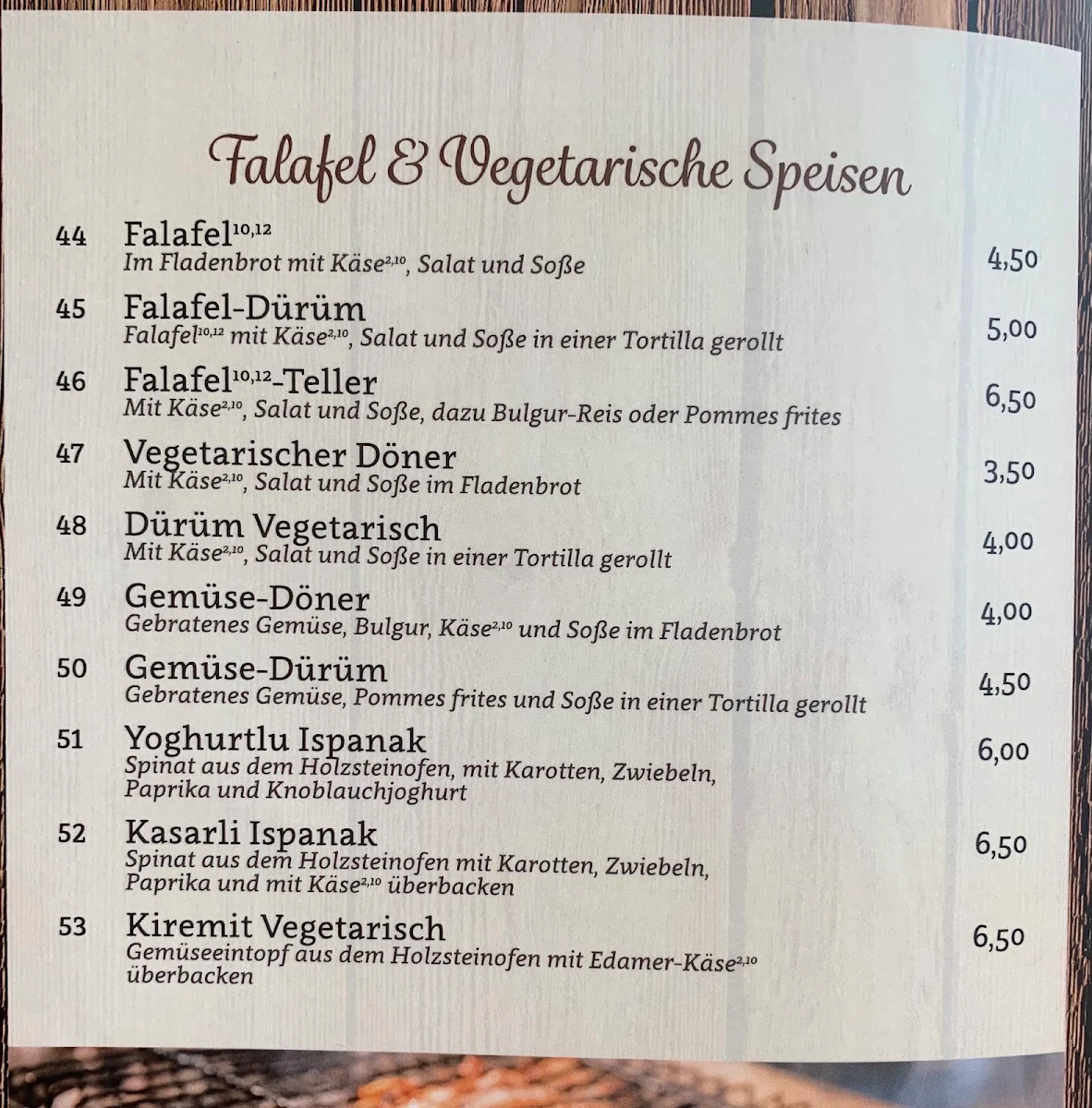 Speisekarte photo 4