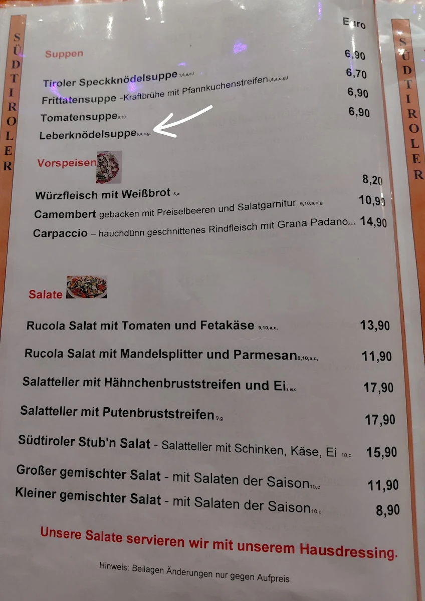 Speisekarte photo 3