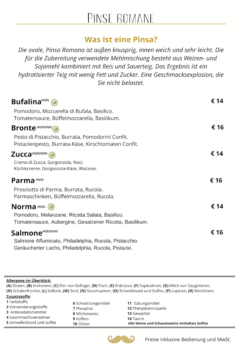 Speisekarte, Baffo Italienisches Restaurant | Sizilianische Küche