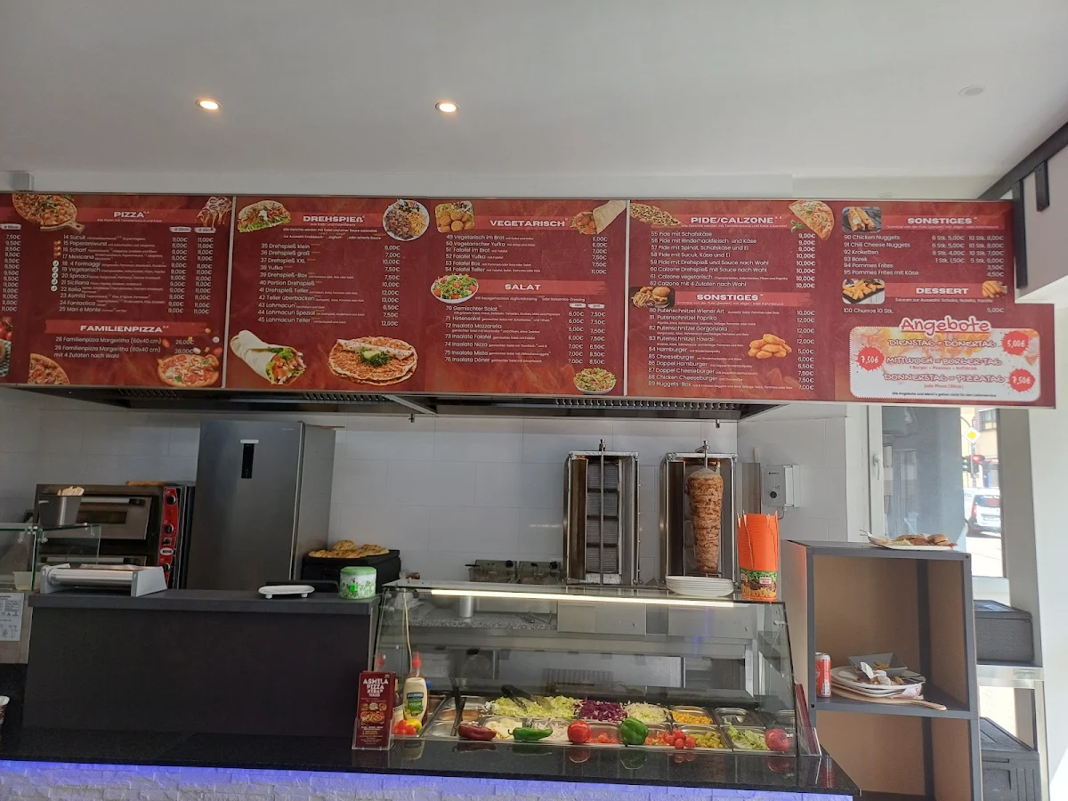 Speisekarte, Asmila Pizza & Kebap Haus