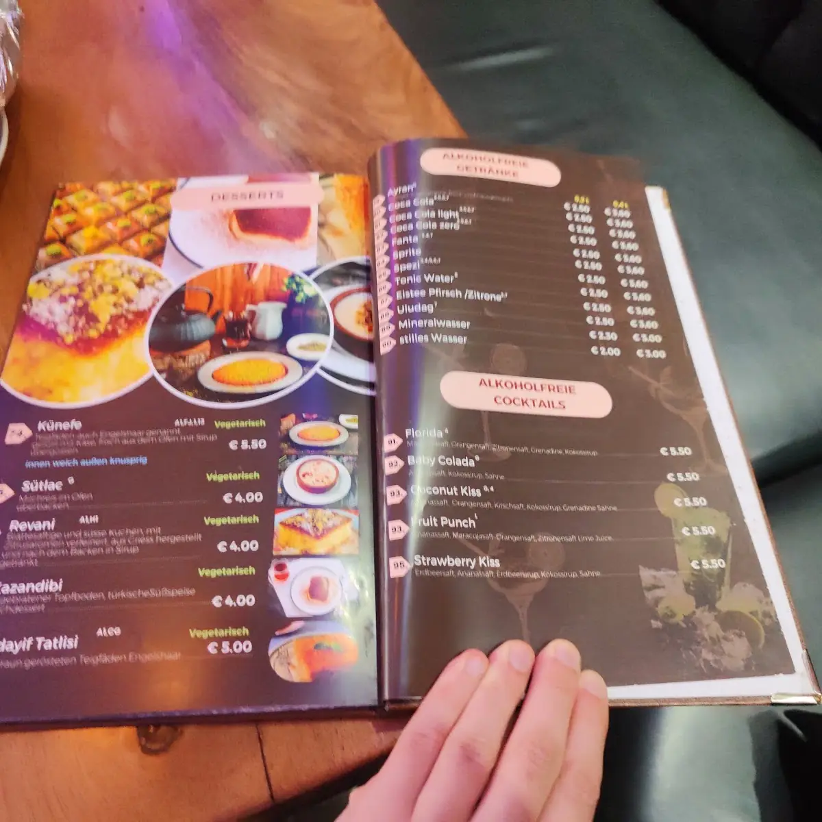 Speisekarte, ÖZ URFA- türkisches Restaurant und Grillhaus