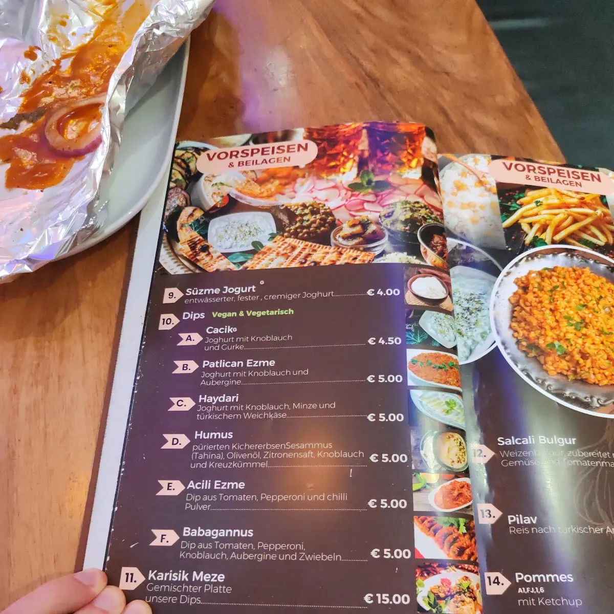 Speisekarte, ÖZ URFA- türkisches Restaurant und Grillhaus