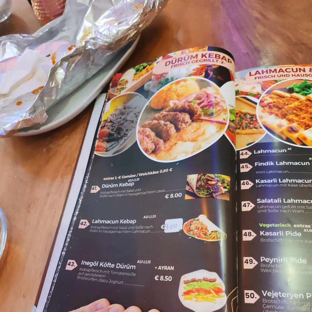 Speisekarte, ÖZ URFA- türkisches Restaurant und Grillhaus