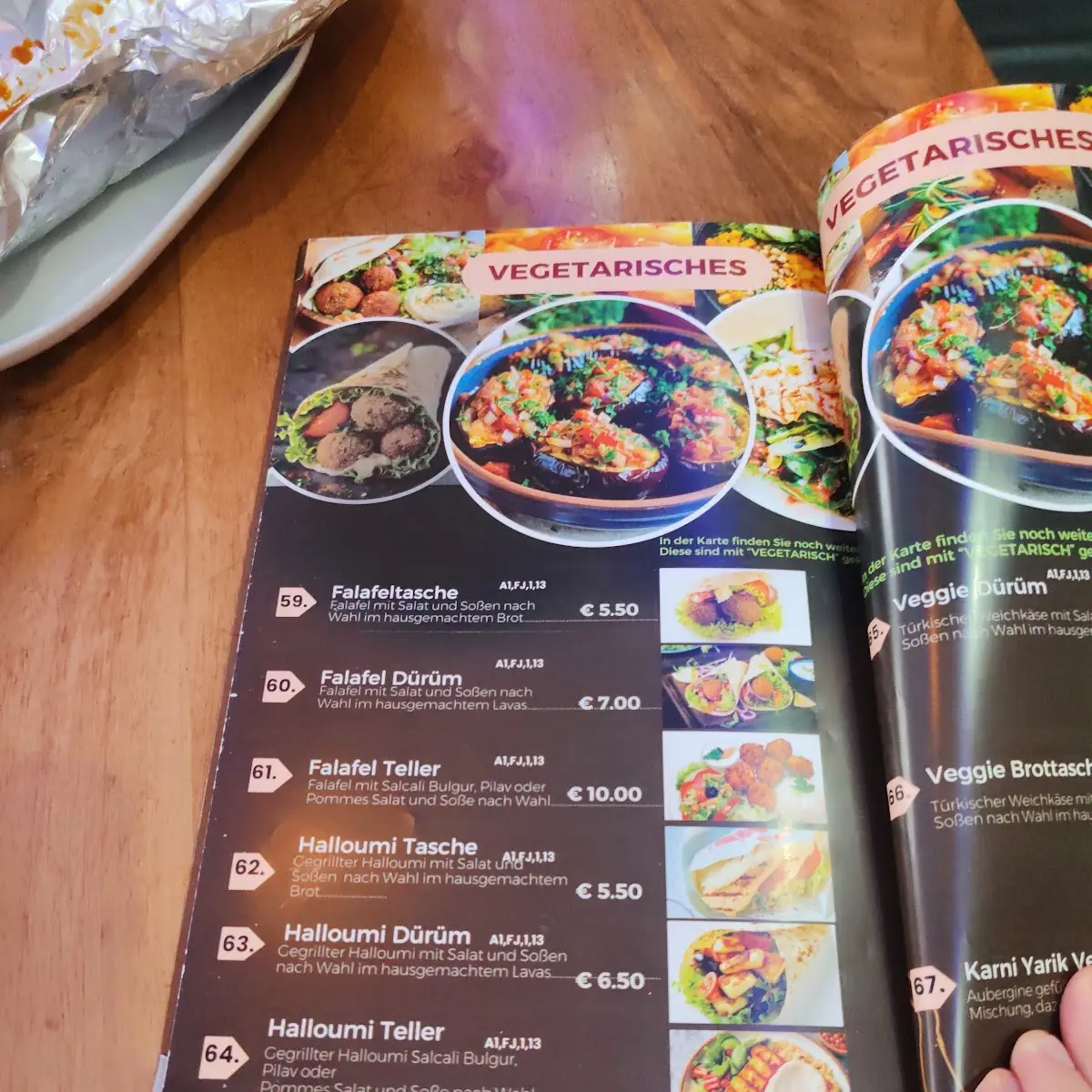 Speisekarte, ÖZ URFA- türkisches Restaurant und Grillhaus