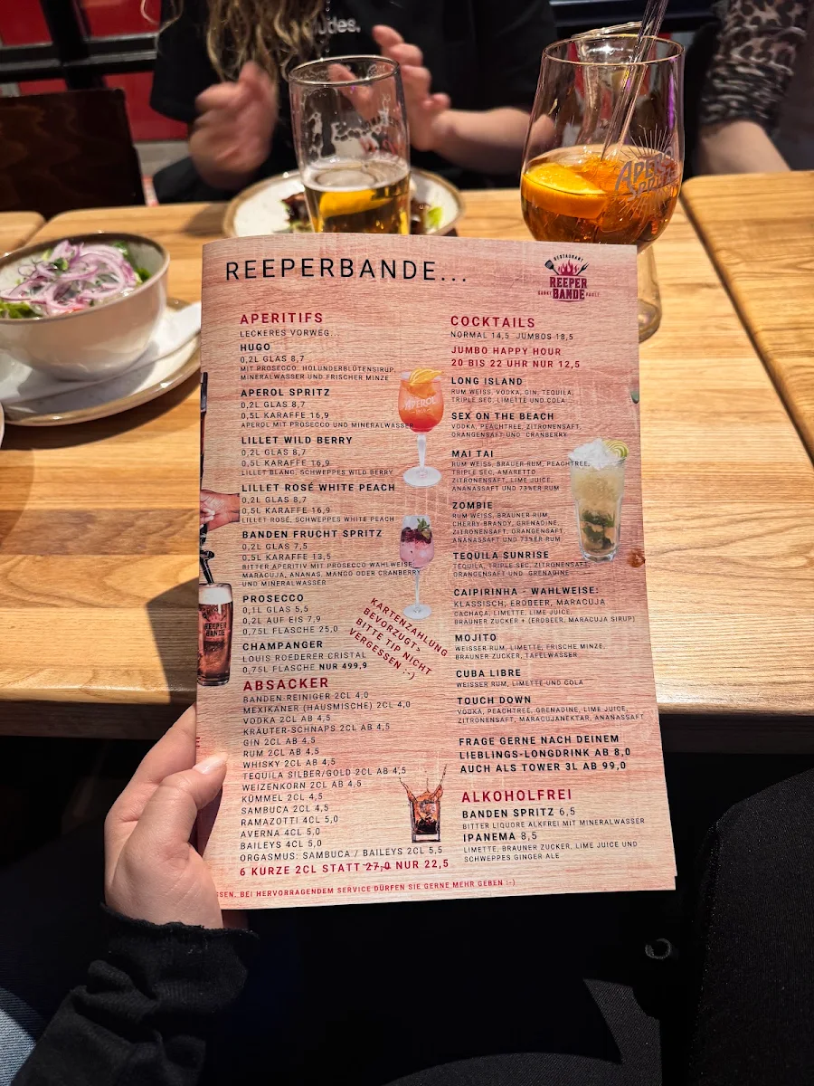 Speisekarte, "Reeperbande" Free Finkenpark UG (haftungsbeschränkt)