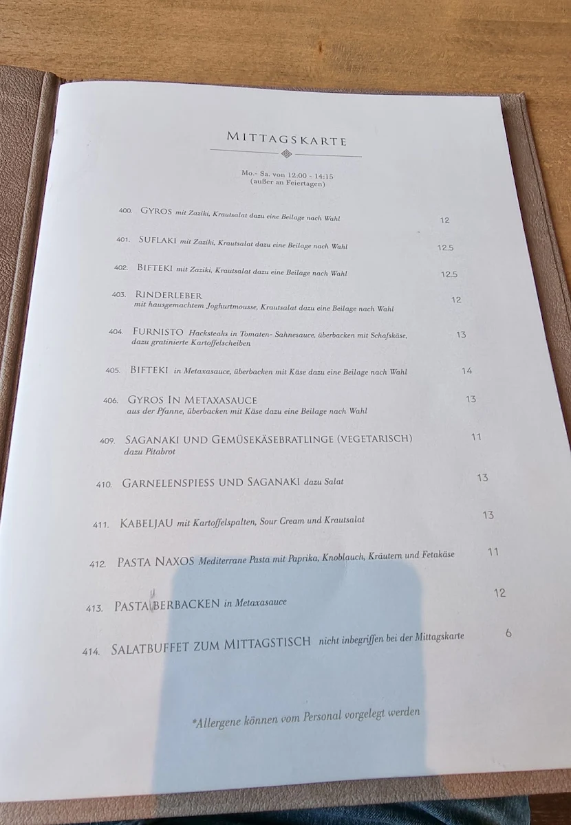 Speisekarte photo 1