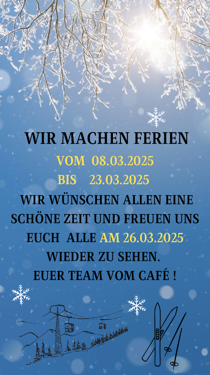 Speisekarte, Café zur Ohlstedter Apotheke