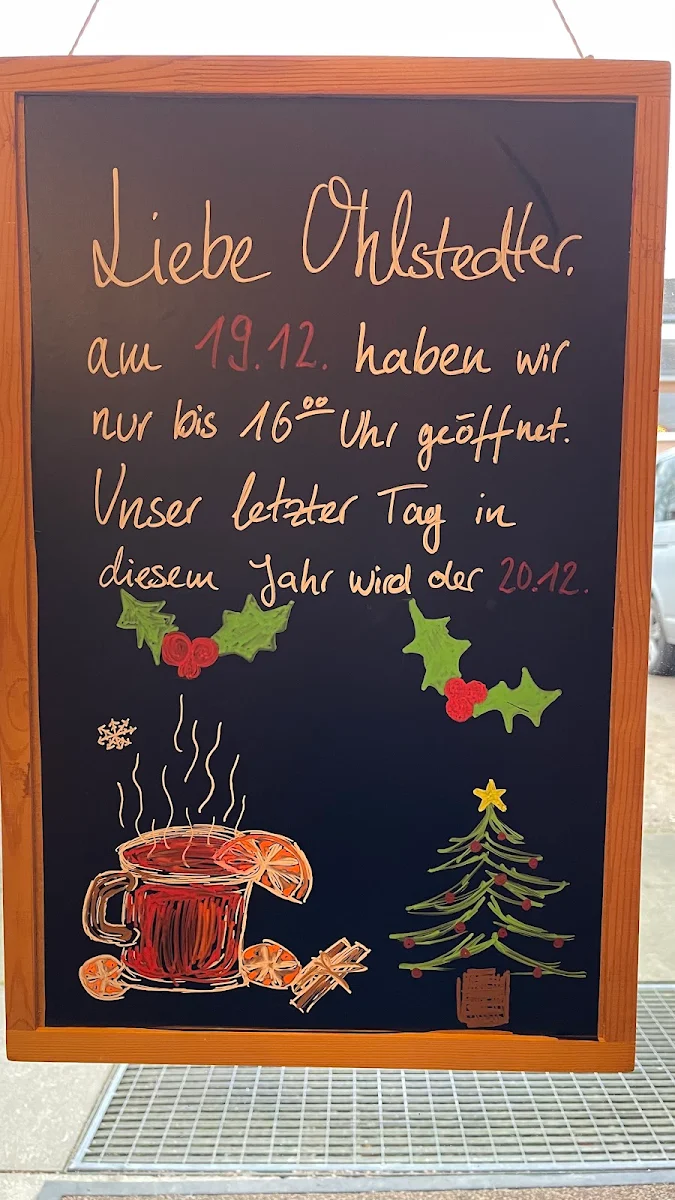Speisekarte, Café zur Ohlstedter Apotheke