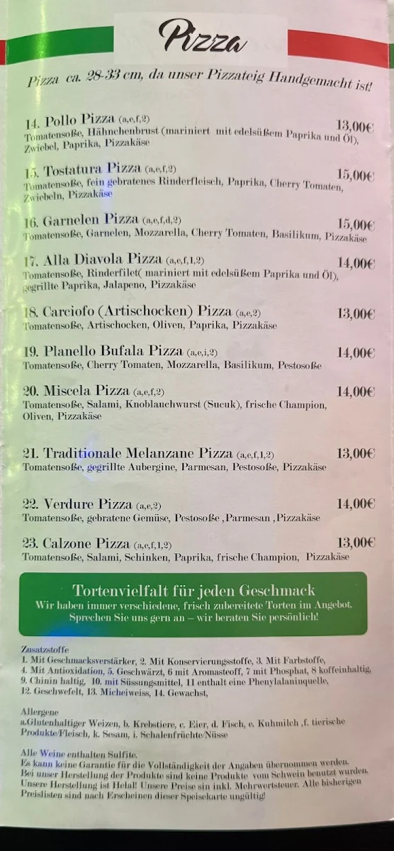 Speisekarte, Pizza01