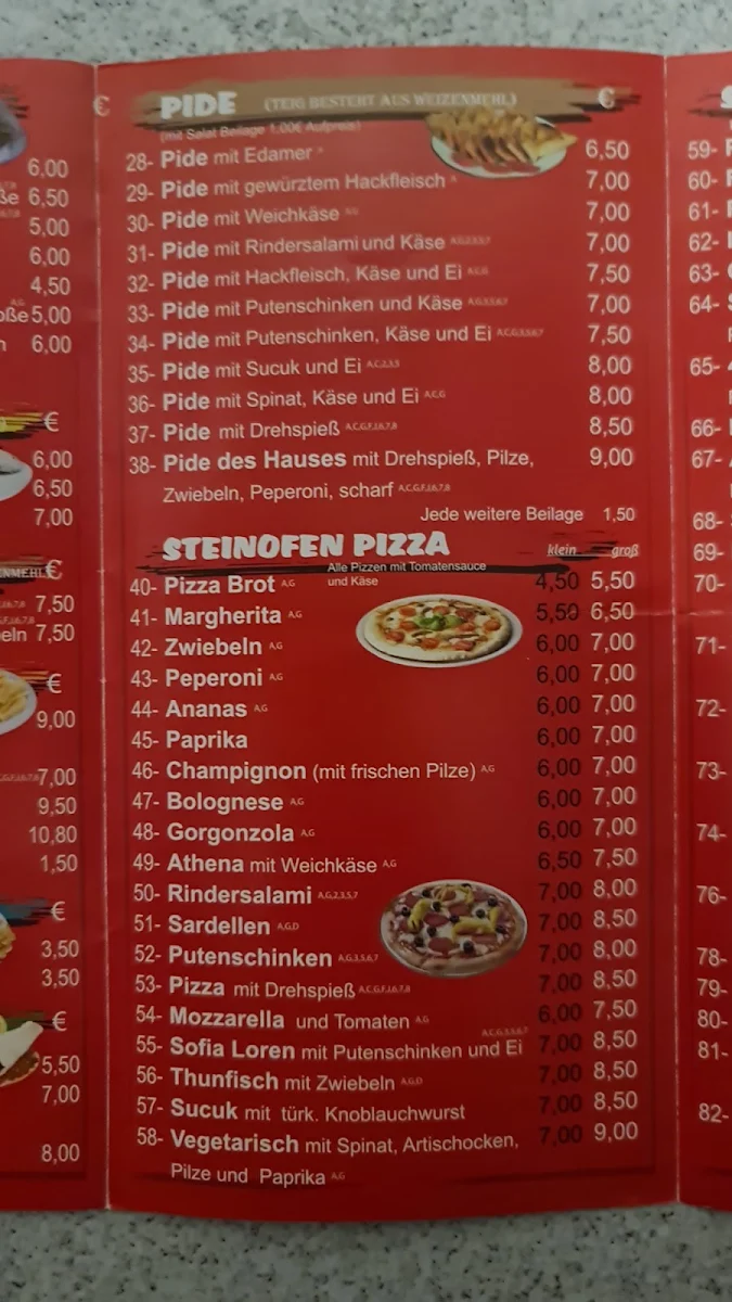 Speisekarte, Döner-Pizza-Kebab Hasans