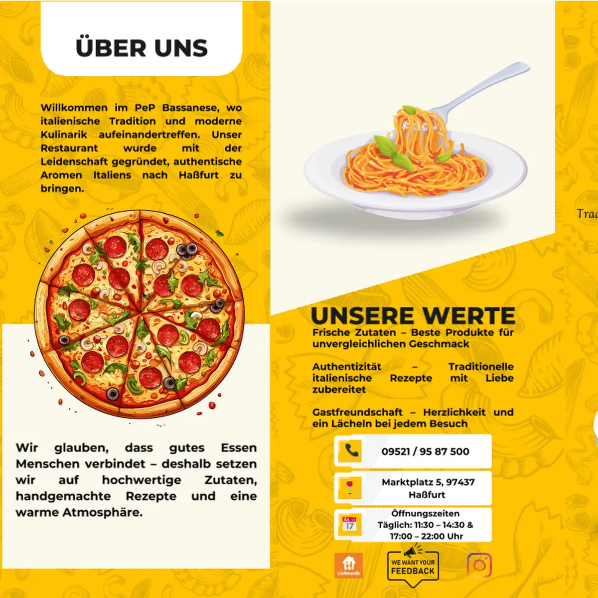 Speisekarte, PeP Bassanese Pizza e Pan