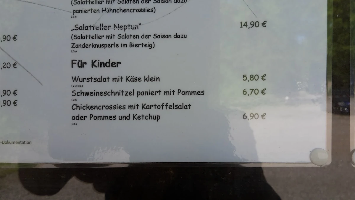 Speisekarte, Fischerhütte am Dreispitz