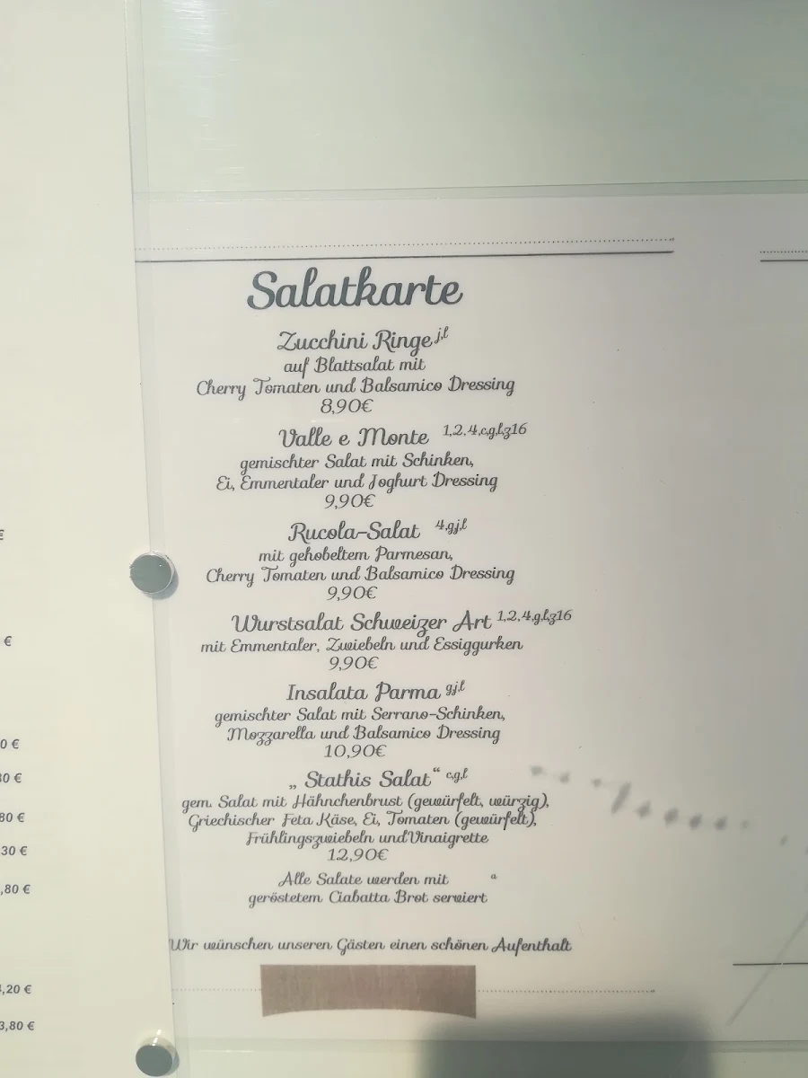 Speisekarte, Bistro Astoria