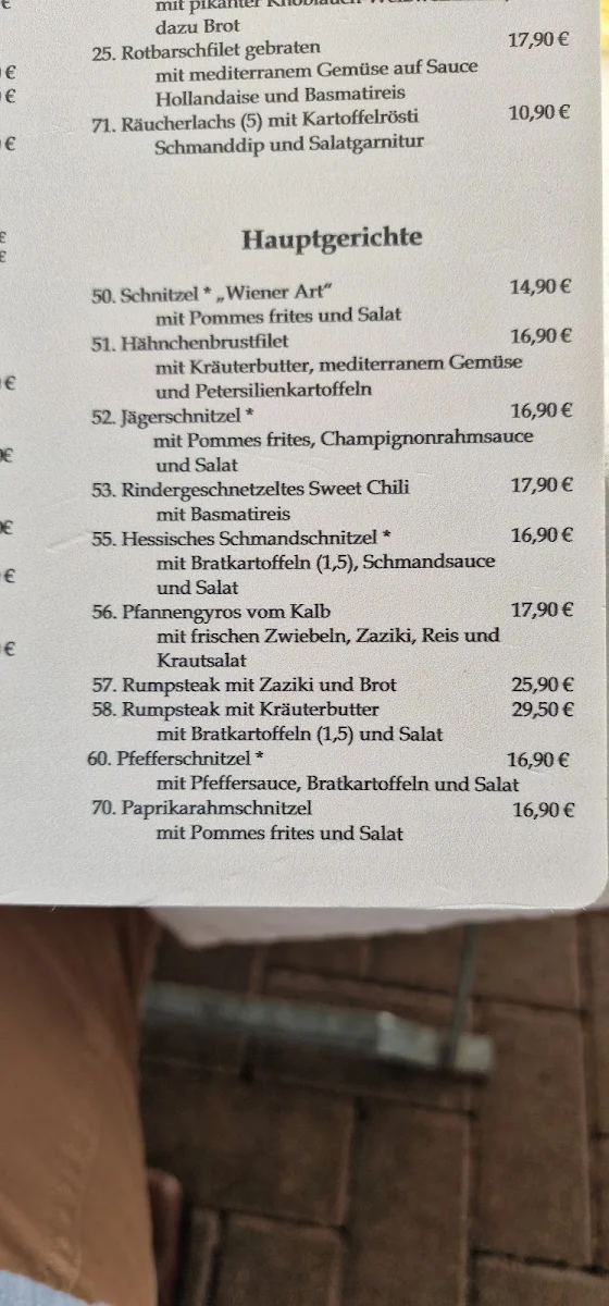 Speisekarte, Gasthaus Helleberg