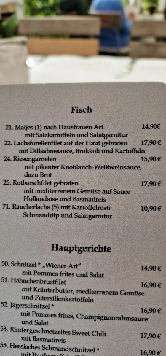Speisekarte, Gasthaus Helleberg