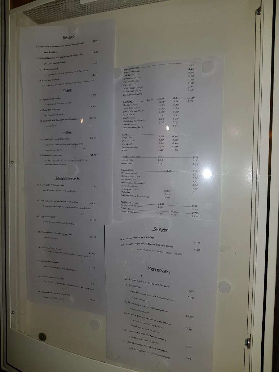 Speisekarte, Gasthaus Helleberg