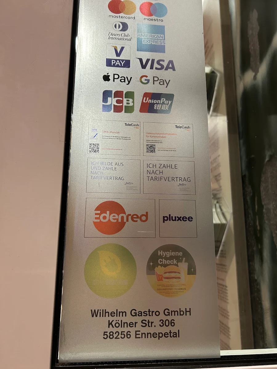 Speisekarte, McDonald's