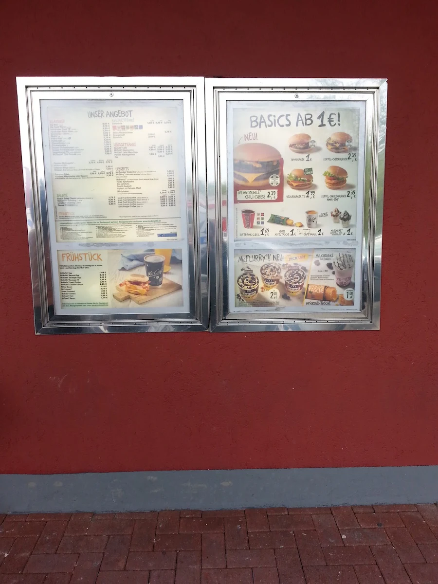 Speisekarte, McDonald's