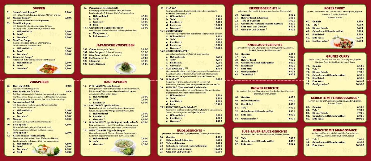 Speisekarte, Le Food