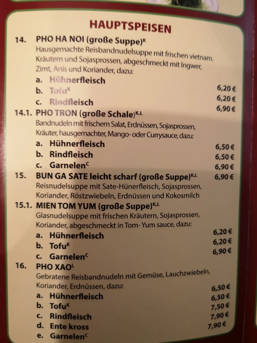 Speisekarte, Le Food
