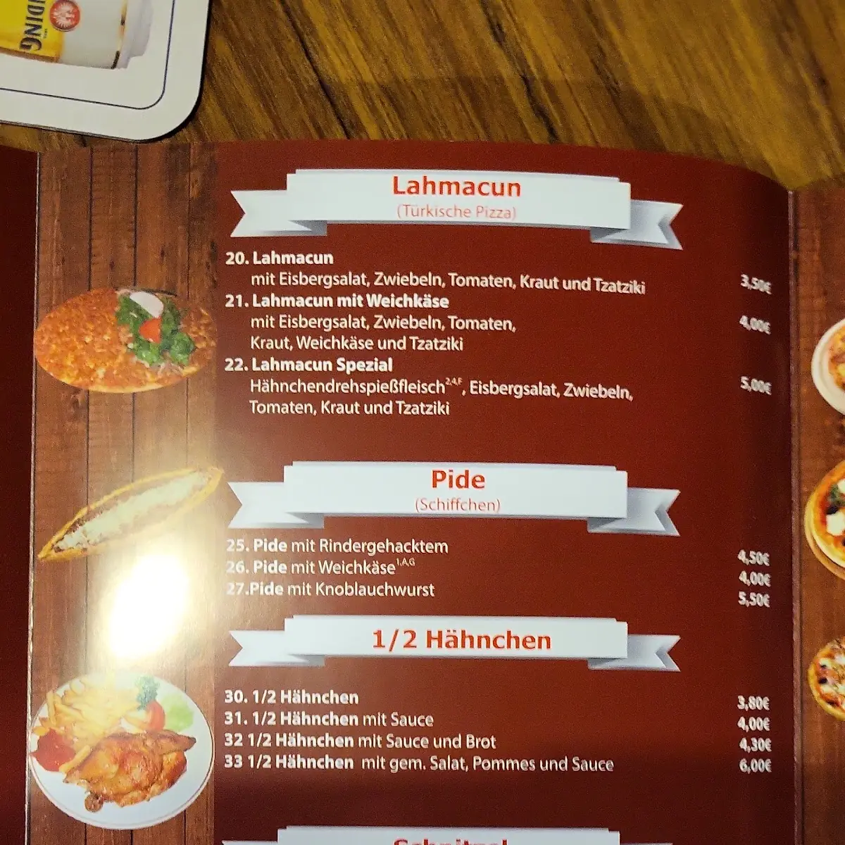 Speisekarte, Gastrokneipe Rotes Haus Witzenhausen