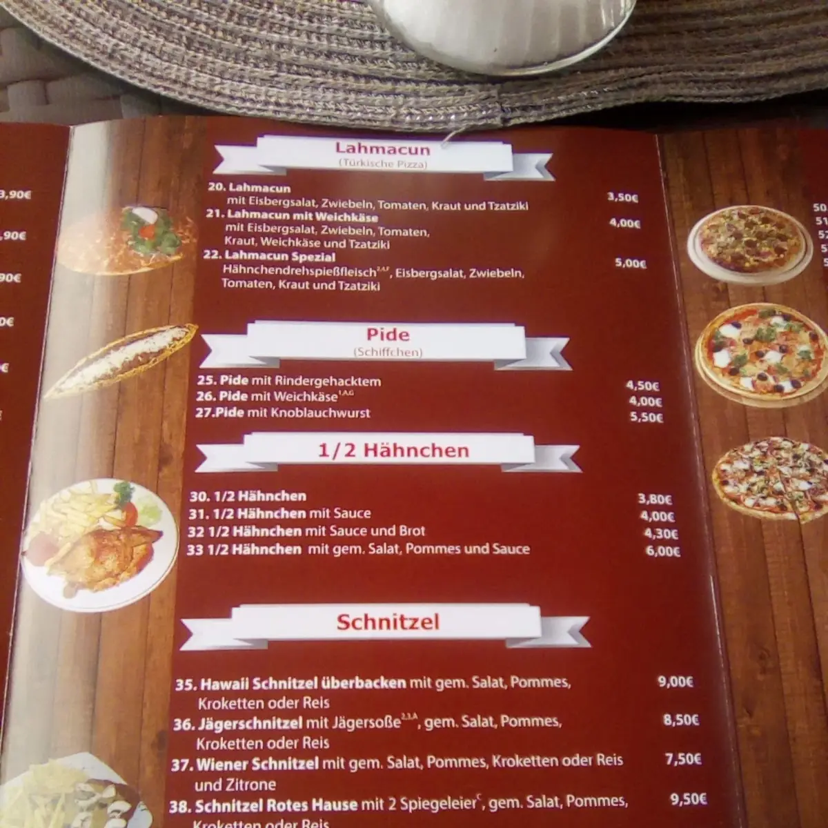 Speisekarte, Gastrokneipe Rotes Haus Witzenhausen