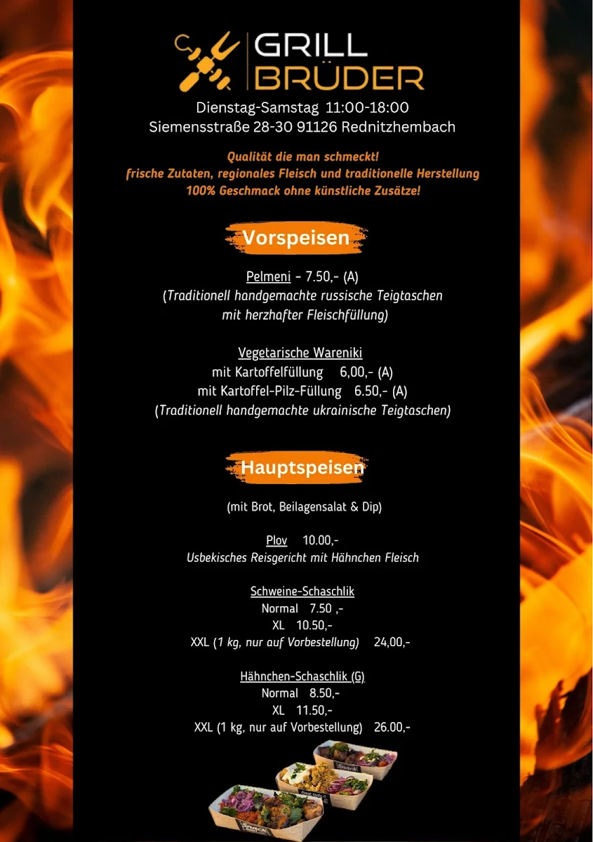 Speisekarte, Grillbrüder