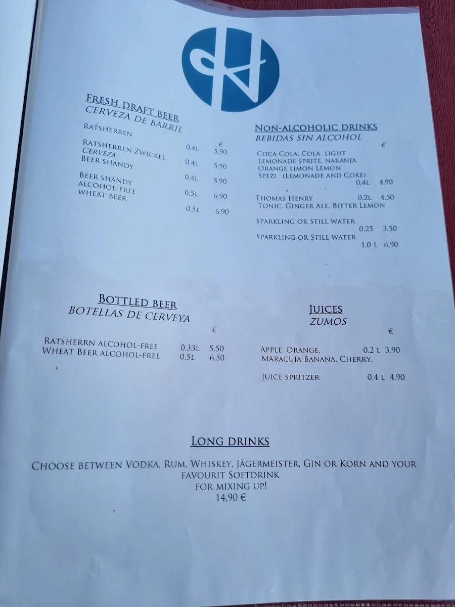 Speisekarte, Hoppe’s Restaurant