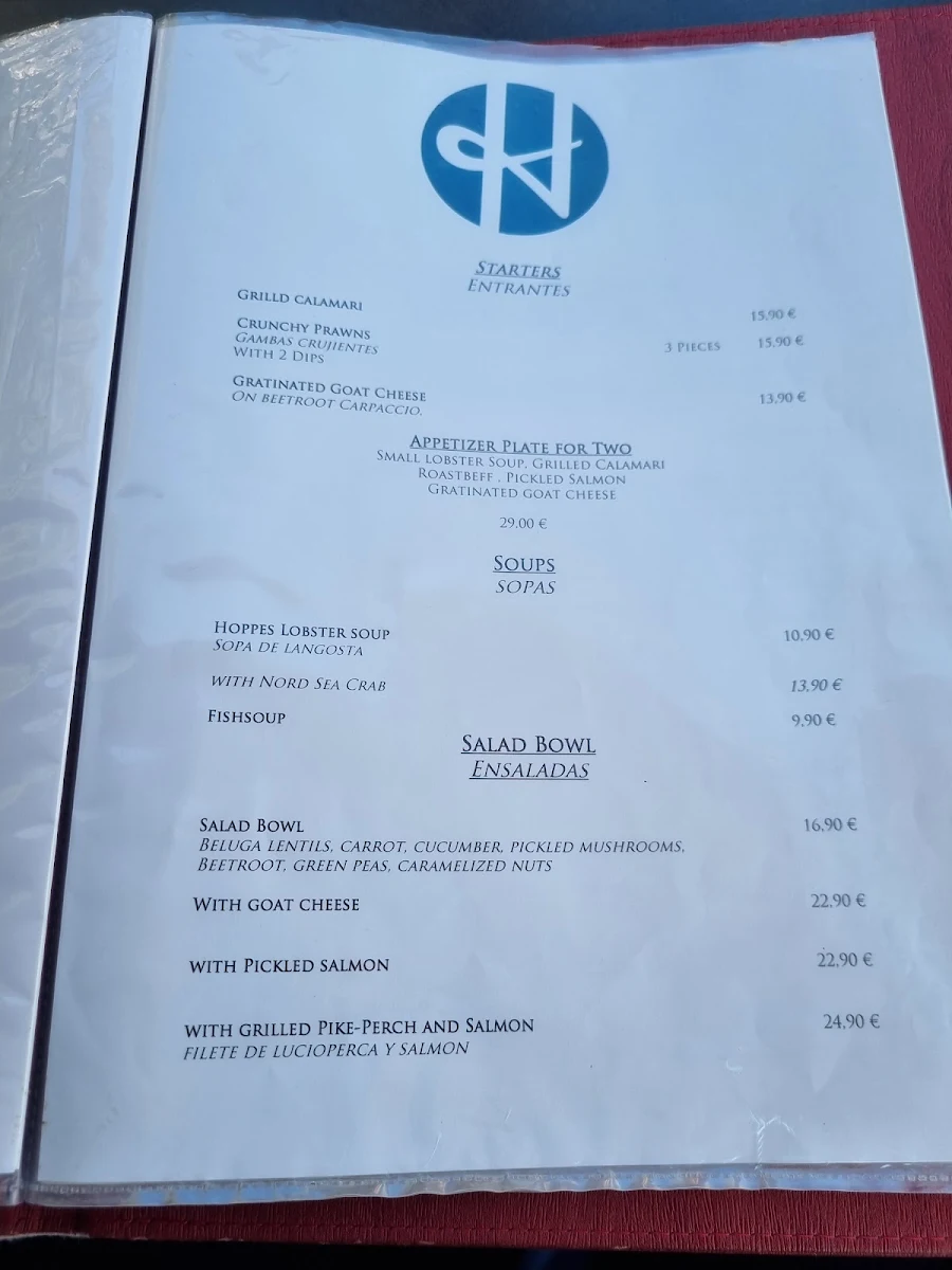 Speisekarte, Hoppe’s Restaurant